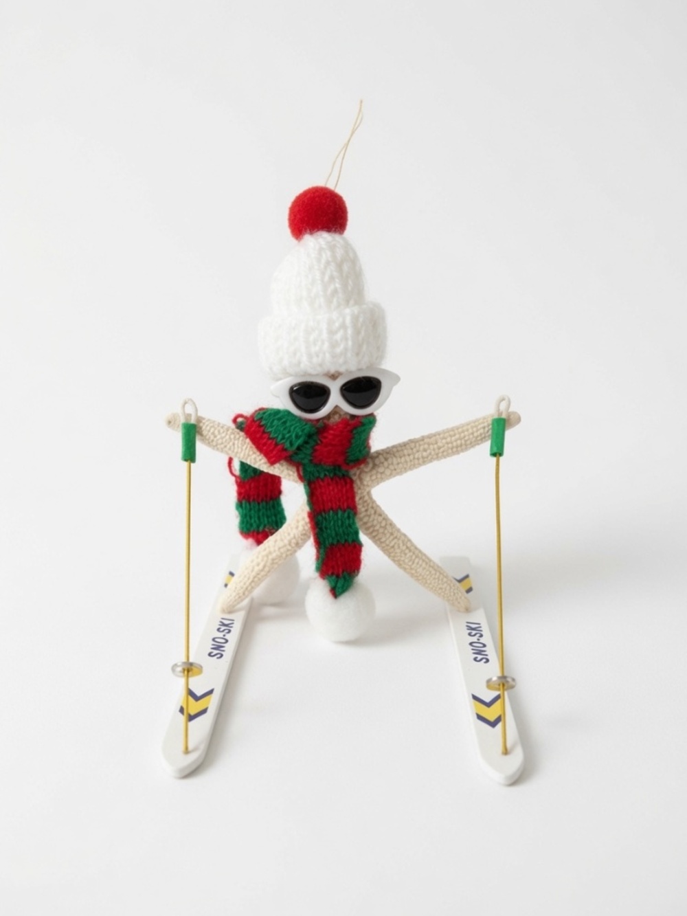 She Shells Art - Starfish Ornament - Skier - Christmas - Gift - Coastal Seastar